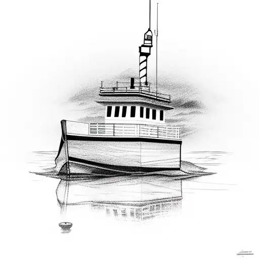 Fishing Boat Sunset Lighthouse