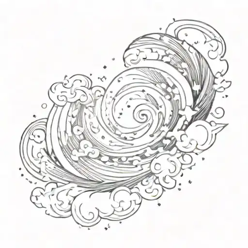 Spiral With Stars In It And Background Of Clouds
