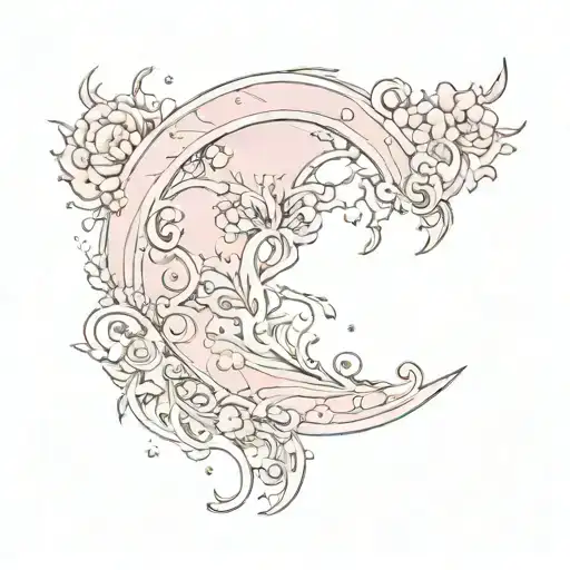 Pink Crescent Moon