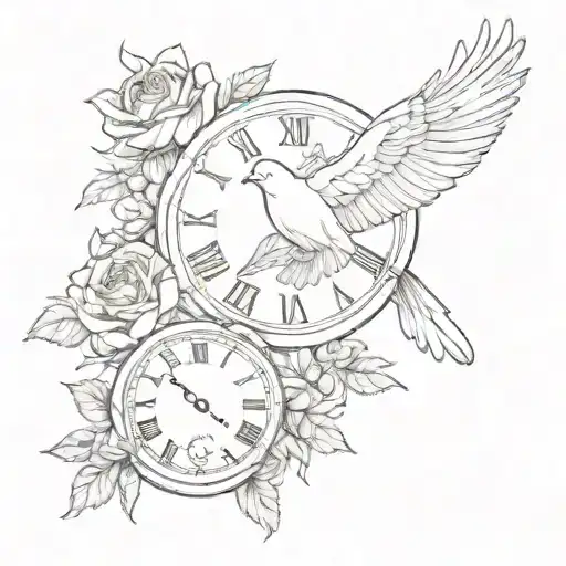 Dove Rose Clock