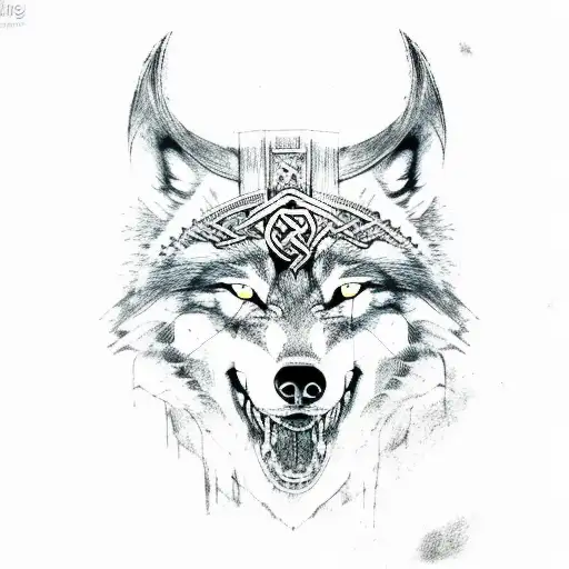 Wolf Head Viking Style Fenrir