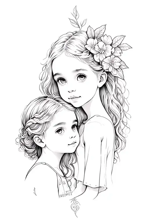 Dainty Unique Tattoo Design With My Two Kids Ace And Everlee