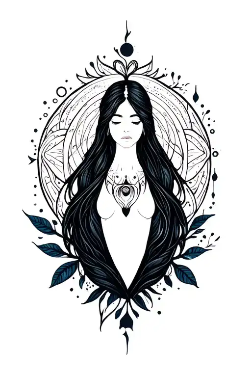 Woman Inspired Design Incorporating Elements Of Universal Love And Spiritual Symbols