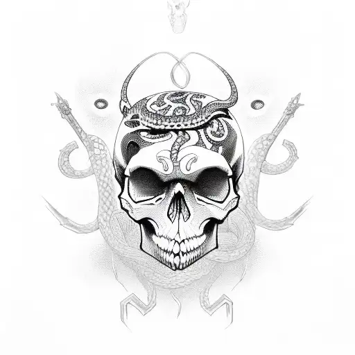 Skull With Snakes In Eyes