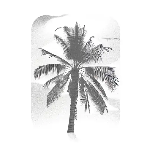 Palm Tree With Landscape