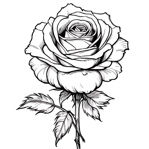 A Rose Whose Tip Transforms Into A Quill Pen Writing