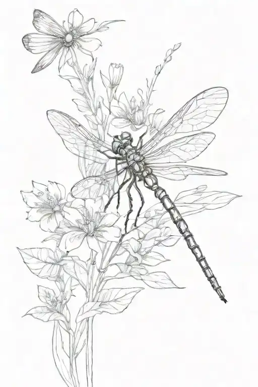 Wildflower With A Dragonfly
