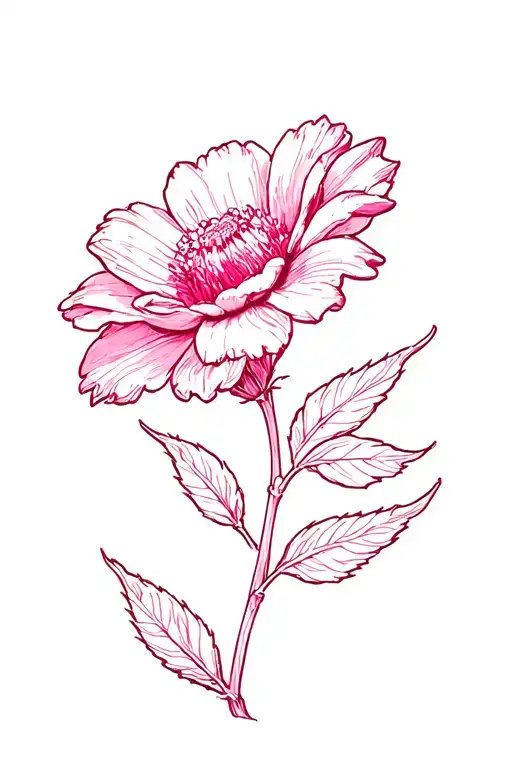 Life In Pink With A Flower