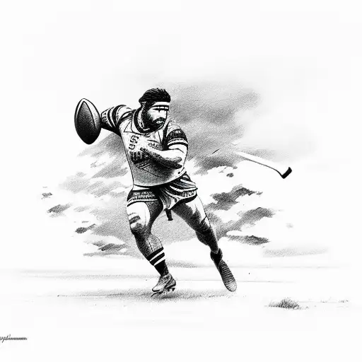 Cook Island Warrior Playing Rugby