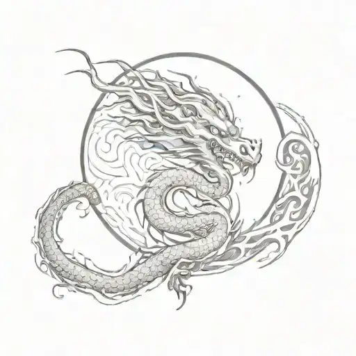Dragon Brushstroke Moon
