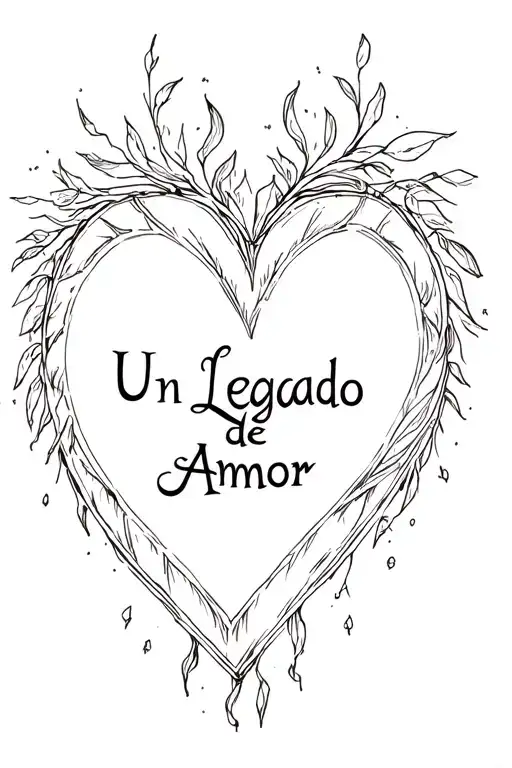 I Want A Heart Shape With The Phrase Un Legado De Amor Inside Of It