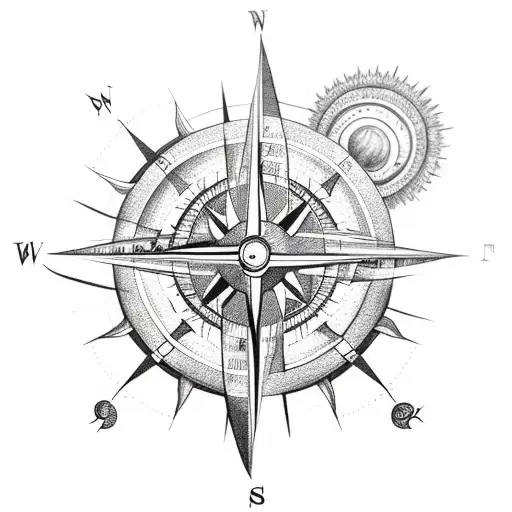 Compass With Sun And Moon