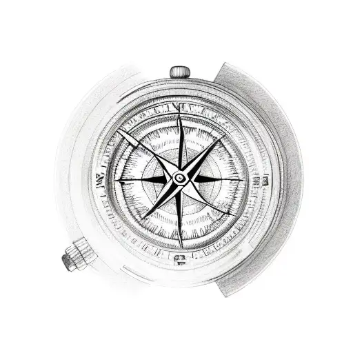 Wrist Watch With Compass Directions Are The Watch