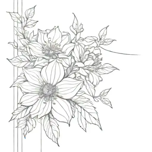 Realism Flowers With Architectural Lines