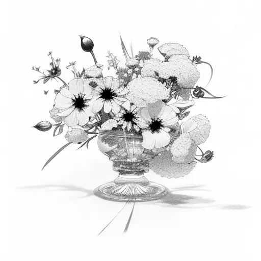 Katana Surrounded By Birth Flowers