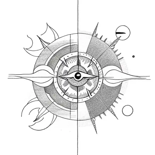 Sun And Moon With Small Compass