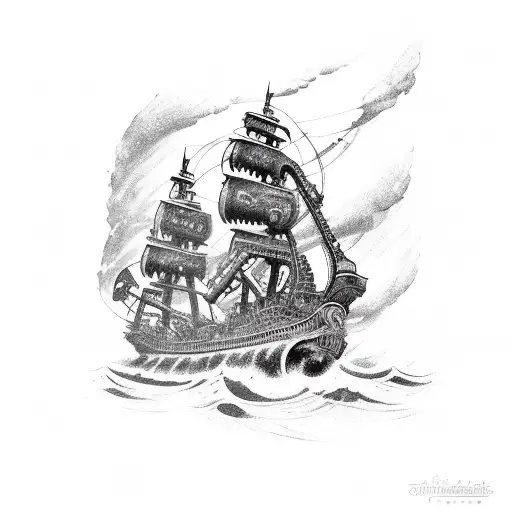 Kraken Destroying A Pirate Ship