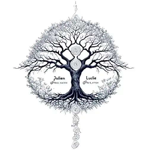 Tree Of Spiritual Life With Names Julien And Lucile