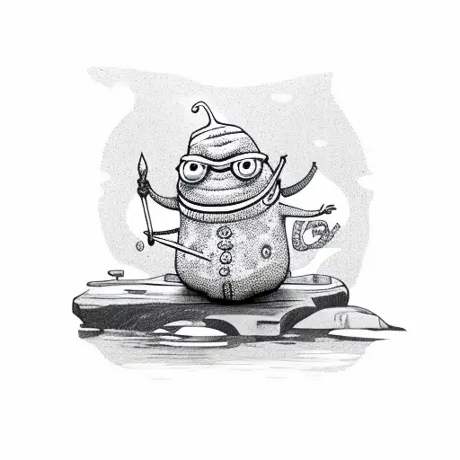 Patrick Star Sitting On A Log