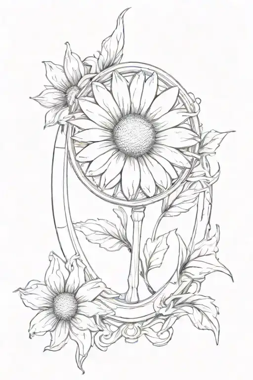 A Broken Mirror With A Daisy Growing From The Cracks