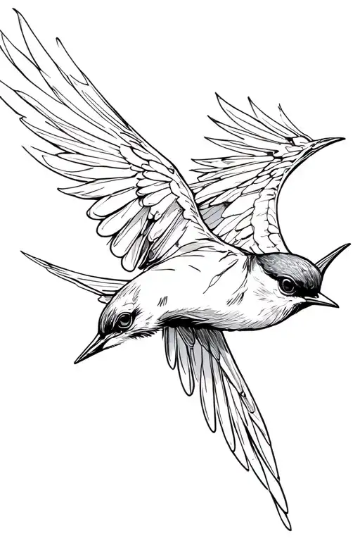 A Mechanical Style Swallow Bird Flying