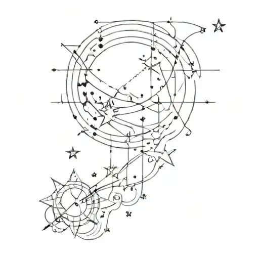 Minimal Ink Tattoo With Stars And Line