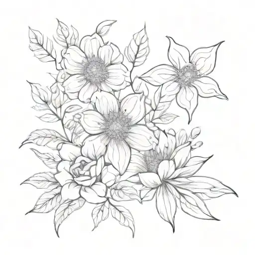 3 Different Flowers Intertwined