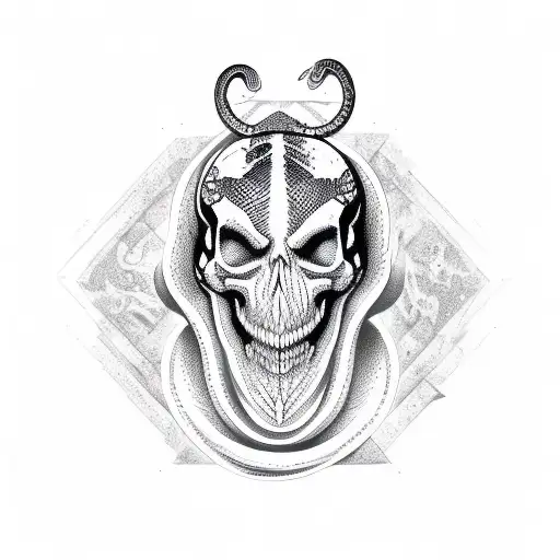 Snake With Skull Head