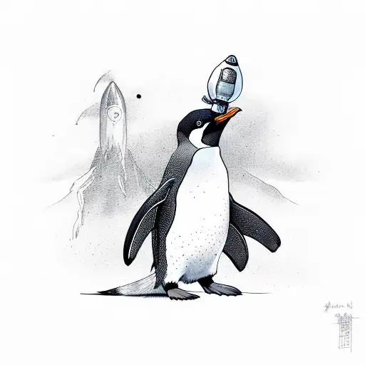 Penguin Wearing Rocket