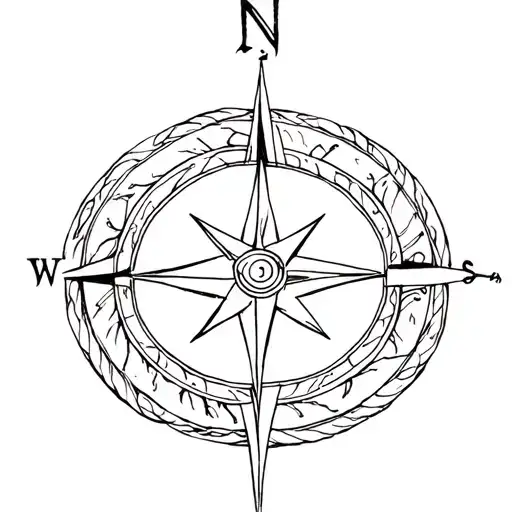 Nature Compass Rose Intertwined