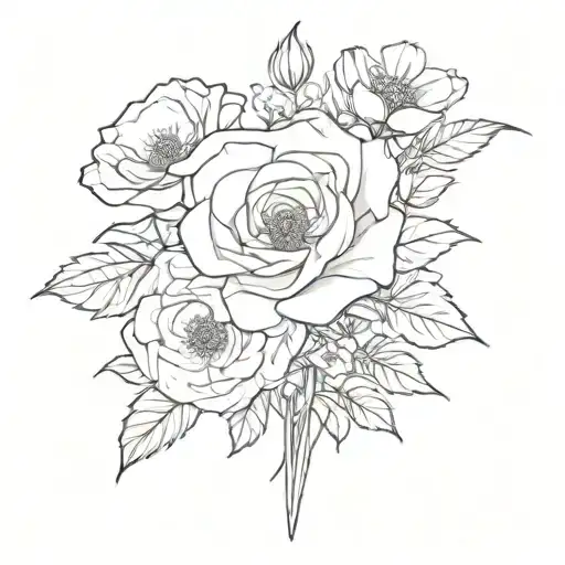 Rose And Cosmos Single Flower Bouquet