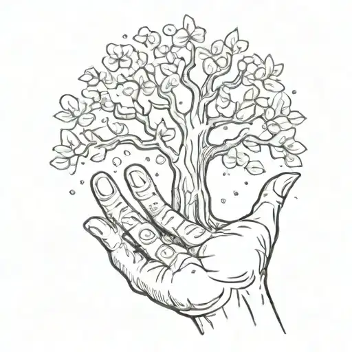 A Pinching Hand Emoji Holds A Tree Between Its Fingers