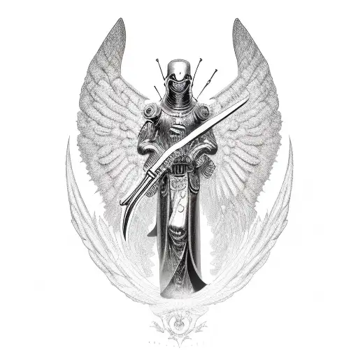 Cyber Sigilism Angel With Scythes