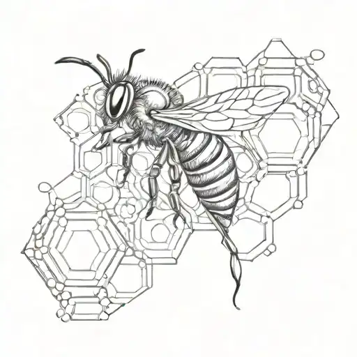 Honeycomb With Bee On Leg