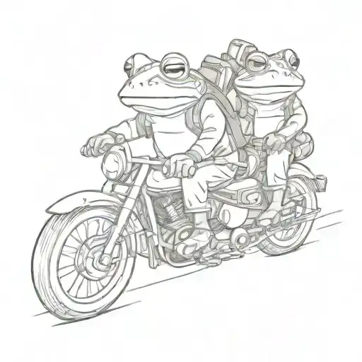 Frog And Toad Riding A Motorcycle