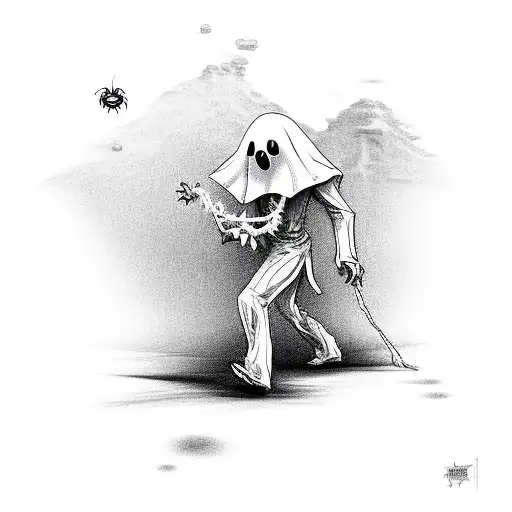 Ghost Walking A Spider On A Leash