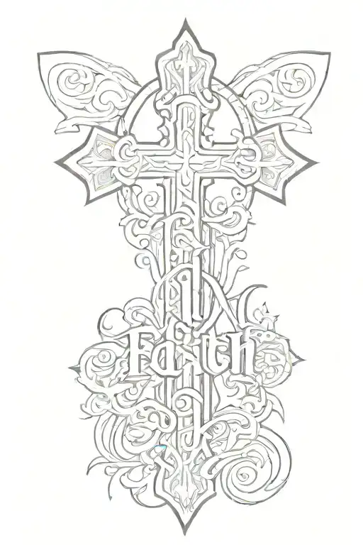 Cross With The Word Faith Written Beside