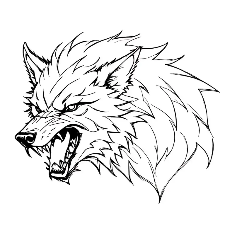 Vicious Wolf Snarling