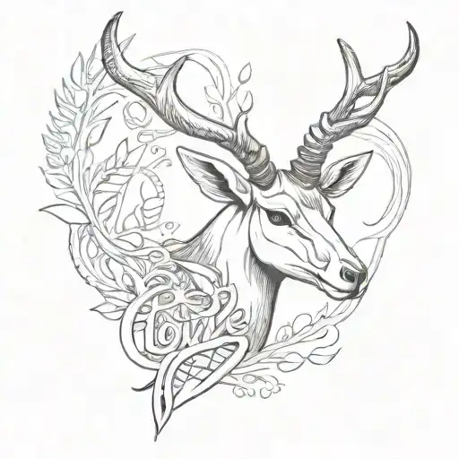 Gazelle Horns With Arabic Writing Inside Saying My Love