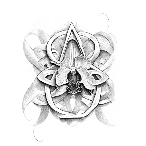 Orchid With The Initials R And T Geometrically