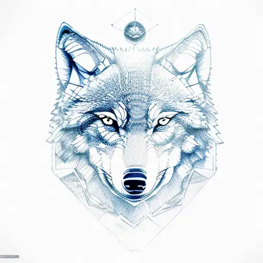 Full Wolf Mountain And Navigation Compass