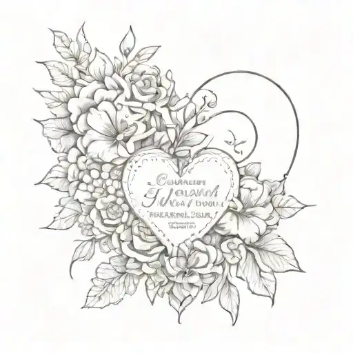Heart With Beautiful Flowers & Bible Verse