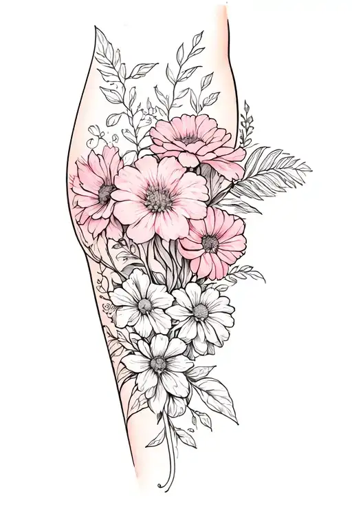 Calf Wrapped Flowers Growing