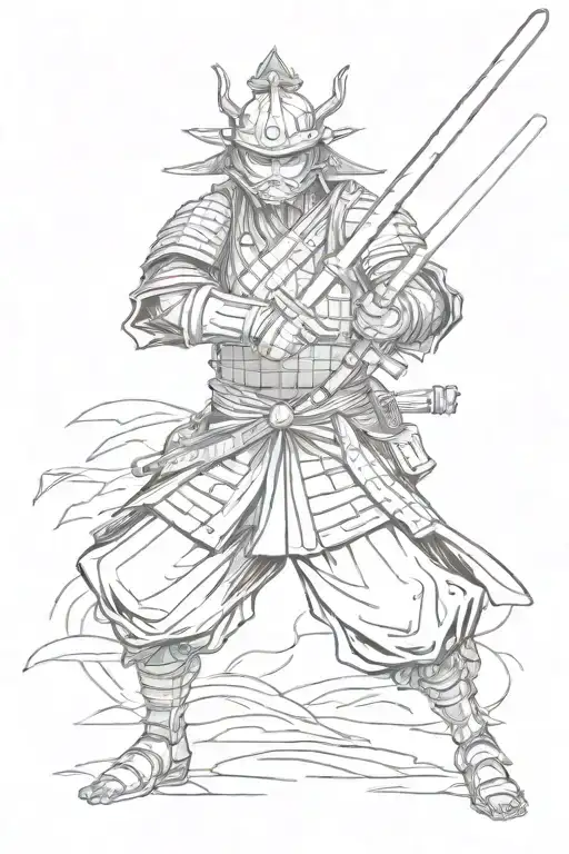 Forg Samurai Warrior Wielding A Sword
