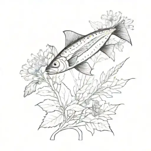 An Anchovy Fish And A Burdock Flower