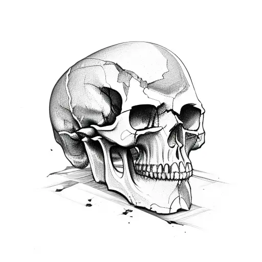 Skull Split In Half Leaking Blood