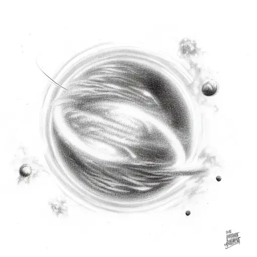 Our Universe Sketch Nebula Space Planets Black And White