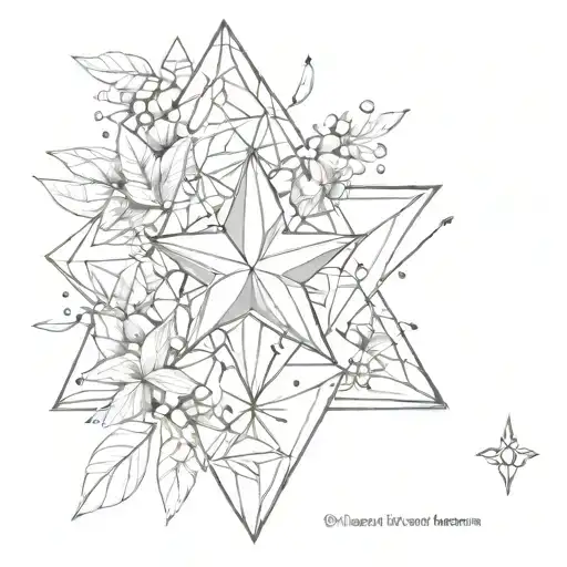 Diamond Shaped Stars With Leaves Mixed In