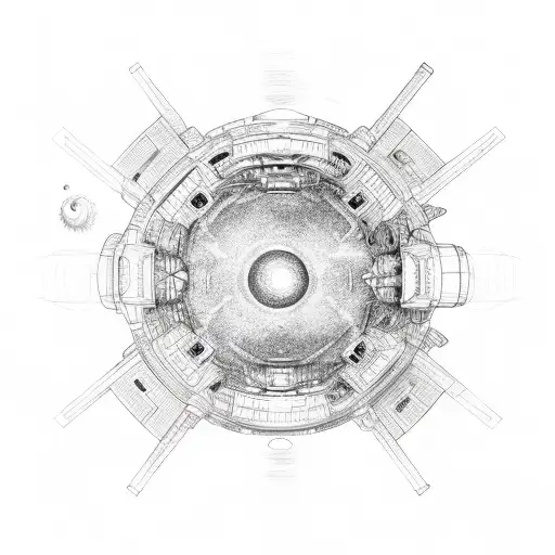 Line Drawing Of The Serenity Spaceship