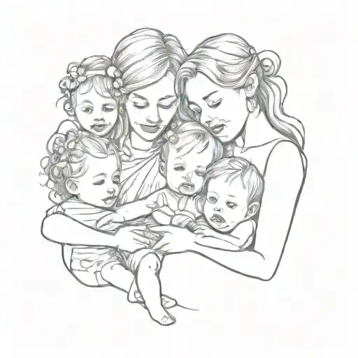 Mom With 4 Kids From Baby To 8 Years Old